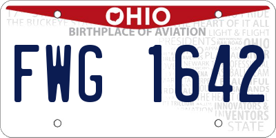 OH license plate FWG1642