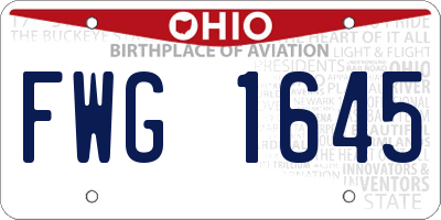 OH license plate FWG1645