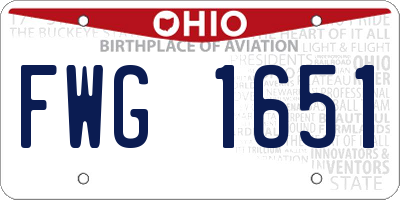 OH license plate FWG1651