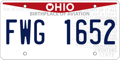 OH license plate FWG1652