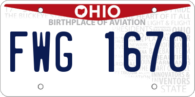 OH license plate FWG1670