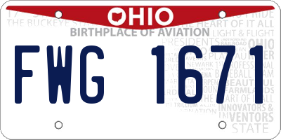 OH license plate FWG1671