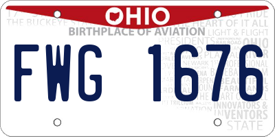 OH license plate FWG1676
