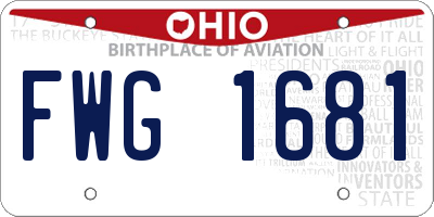 OH license plate FWG1681