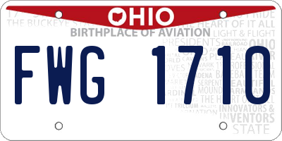 OH license plate FWG1710