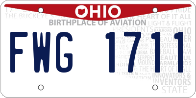 OH license plate FWG1711