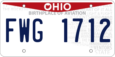 OH license plate FWG1712