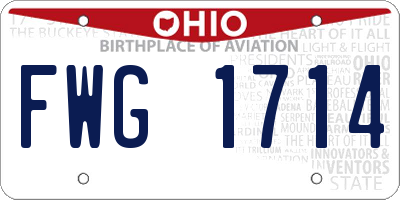OH license plate FWG1714