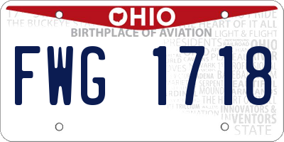 OH license plate FWG1718