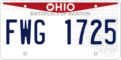 OH license plate FWG1725