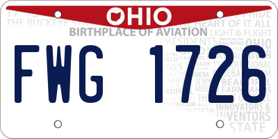 OH license plate FWG1726