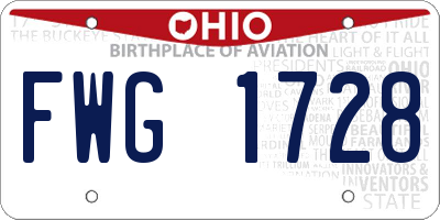 OH license plate FWG1728