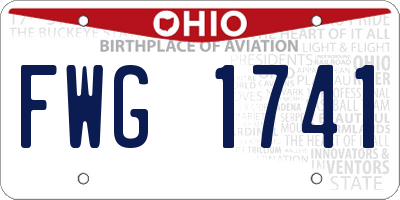 OH license plate FWG1741