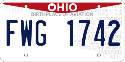 OH license plate FWG1742
