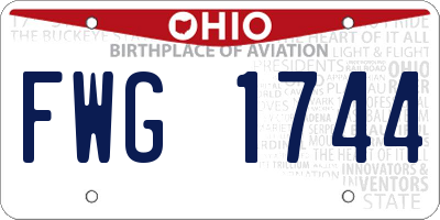 OH license plate FWG1744