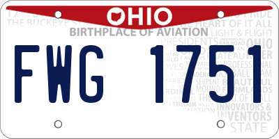 OH license plate FWG1751