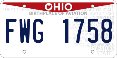 OH license plate FWG1758