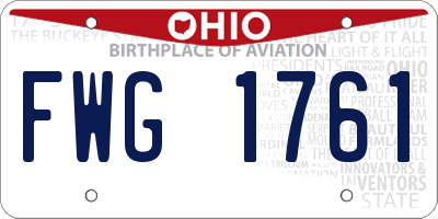 OH license plate FWG1761