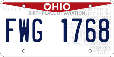 OH license plate FWG1768