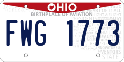 OH license plate FWG1773