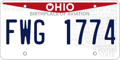 OH license plate FWG1774
