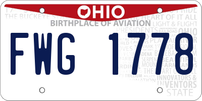OH license plate FWG1778