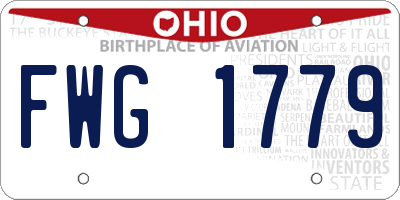 OH license plate FWG1779