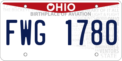 OH license plate FWG1780