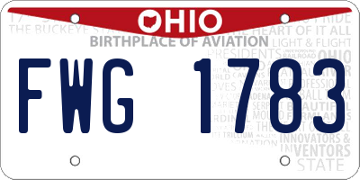 OH license plate FWG1783