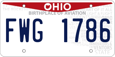 OH license plate FWG1786