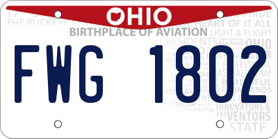 OH license plate FWG1802