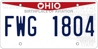 OH license plate FWG1804