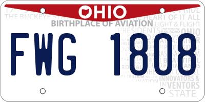 OH license plate FWG1808