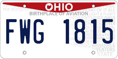 OH license plate FWG1815