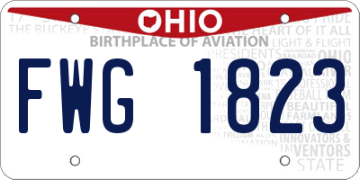 OH license plate FWG1823