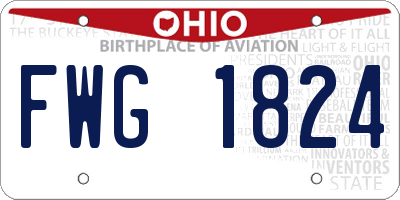 OH license plate FWG1824