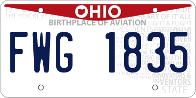 OH license plate FWG1835