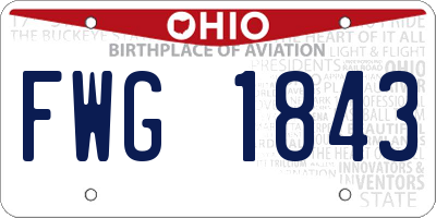 OH license plate FWG1843