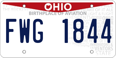 OH license plate FWG1844