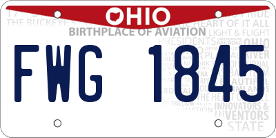 OH license plate FWG1845