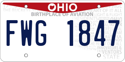 OH license plate FWG1847