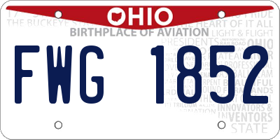 OH license plate FWG1852