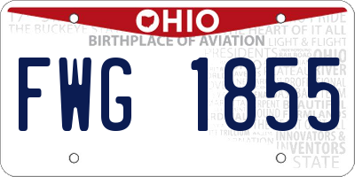 OH license plate FWG1855