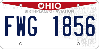 OH license plate FWG1856