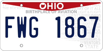 OH license plate FWG1867