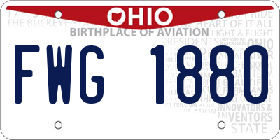 OH license plate FWG1880