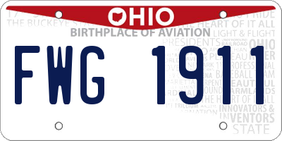 OH license plate FWG1911