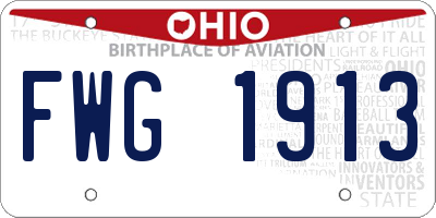 OH license plate FWG1913