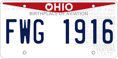 OH license plate FWG1916