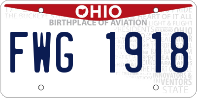 OH license plate FWG1918